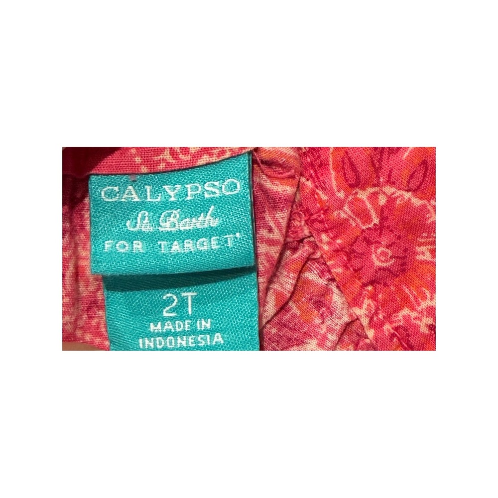 Calypso St Barth for Target Pink Medallion Ruffle Dress 2T Rosette Detail Cotton - Picture 4 of 7
